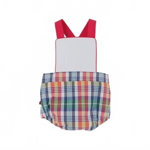 NEW BEAUFORT BONNET boy's sayre sunsuit in montpelier plaid/white/red
